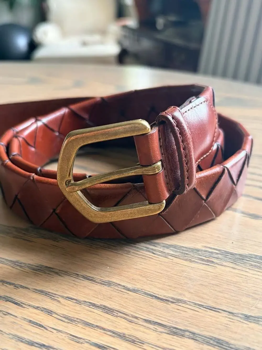 Coach 5925 Braided Leather Belt 42”